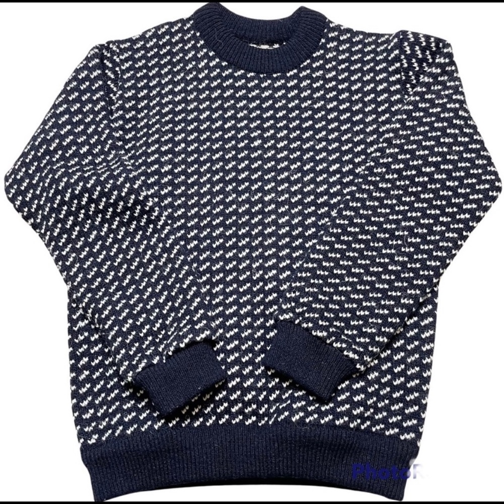 L.L. Bean Wool Blend Crewneck Birdseye Fisherman’s Sweater